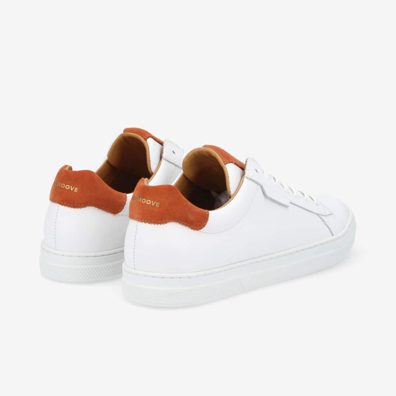 SPARK CLAY M - NAPPA/SUEDE -  BLANC/ORANGE SANGUINE